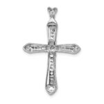 14k White Gold 1/3 carat Diamond Cross Pendant - Image 3