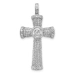 14k White Gold 1 carat Diamond Cross Pendant
