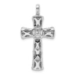 14k White Gold 1 carat Diamond Cross Pendant - Image 3