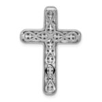 14k White Gold 1/2 carat Diamond Latin Cross Chain Slide - Image 3