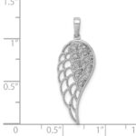 14k White Gold Diamond Open-work Wing Pendant - Image 4