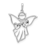 14k White Gold Diamond Cut-out Angel Pendant - Image 3
