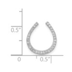 14k White Gold 1/6 carat Diamond Horseshoe Chain Slide - Image 3