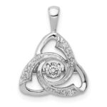14k White Gold 1/5 carat Vibrant Moving Diamond Celtic Pendant