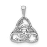 14k White Gold 1/5 carat Vibrant Moving Diamond Celtic Pendant - Image 3
