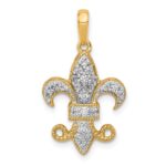 14k 1/5 carat Lab Grown Diamond VS/SI+ G+ Complete Fleur De Lis Pendant