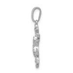 14k White Gold 1/6 carat Diamond Snowflake Pendant - Image 2