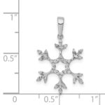 14k White Gold 1/6 carat Diamond Snowflake Pendant - Image 4