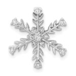 14k White Gold 1/6 carat Diamond Snowflake Chain Slide