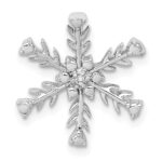 14k White Gold Diamond Snowflake Chain Slide