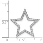 14k White Gold Large 1/6 carat Diamond Star Chain Slide - Image 4