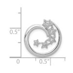 14k White Gold 1/15 carat Diamond Stars Chain Slide - Image 4