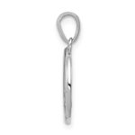 14k White Gold 1/10 carat Diamond Peace Sign Pendant - Image 2