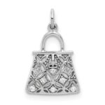 14k White Gold Diamond Handbag Charm