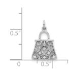 14k White Gold Diamond Handbag Charm - Image 4