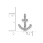 14k White Gold 1/10 carat Diamond Anchor Chain Slide - Image 4