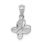 10k White Gold .01ct. Diamond Butterfly Pendant - Image 3