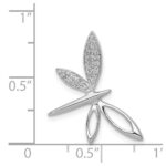 14k White Gold Diamond Dragonfly Chain Slide - Image 4