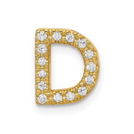 10K  Diamond Letter D Initial Charm