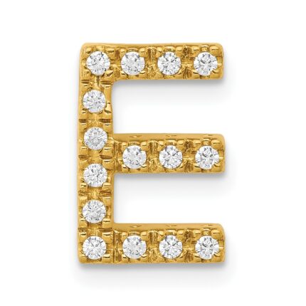 10K  Diamond Letter E Initial Charm