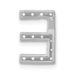 14K  White Gold Diamond Letter E Initial Charm - Image 3