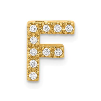 10K  Diamond Letter F Initial Charm