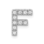 14K  White Gold Diamond Letter F Initial Charm