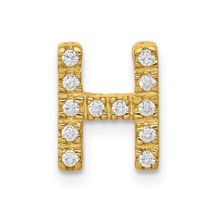 10K  Diamond Letter H Initial Charm