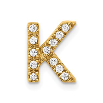 10K  Diamond Letter K  Initial Charm