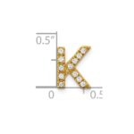 10K  Diamond Letter K  Initial Charm - Image 4