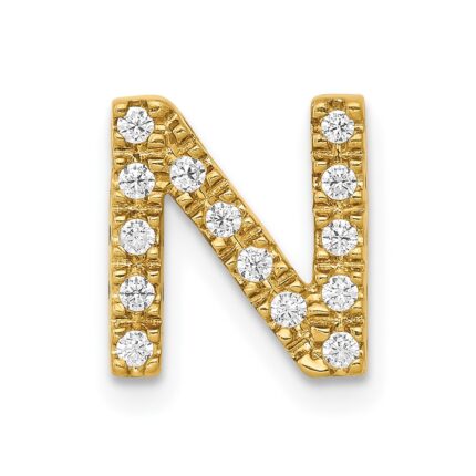 10K  Diamond Letter N Initial Charm