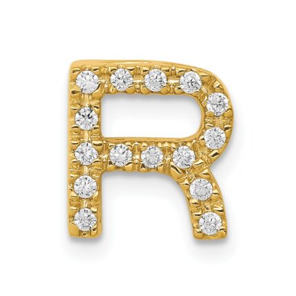 10K  Diamond Letter R Initial Charm