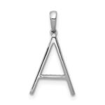 14K White Gold Diamond Letter A Initial Pendant - Image 3