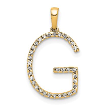 14K Diamond Letter G Initial Pendant