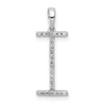 14K White Gold Diamond Letter I Initial Pendant