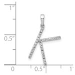 14K White Gold Diamond Letter K Initial Pendant - Image 4