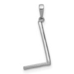 14K White Gold Diamond Letter L Initial Pendant - Image 3