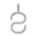 14K White Gold Diamond Letter S Initial Pendant - Image 3