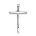 14K White Gold Diamond Letter T Initial Pendant - Image 3