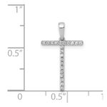 14K White Gold Diamond Letter T Initial Pendant - Image 4