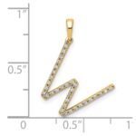 14K Diamond Letter W Initial Pendant - Image 3