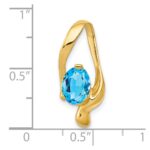 14k 8x6mm Oval Blue Topaz Slide Fits up to 6mm Regular/8mm Fancy or Reversible Omega - Image 2