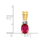 14k with White Rhodium Diamond and .66 Oval Ruby Pendant - Image 4