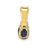 14k with White Rhodium Diamond and Oval Sapphire Pendant - Image 3