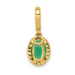 14k Diamond and Oval Emerald Halo Pendant - Image 3