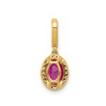 14k Diamond and .99 Oval Ruby Halo Pendant - Image 2