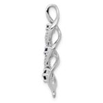 14k White Gold Diamond and .26 Sapphire Twisted 3-stone Chain Slide - Image 2