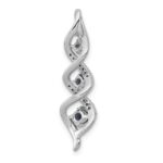 14k White Gold 1/15 carat Lab Grown Diamond VS/SI+ G+ and Lab Created Blue Sapphire Twist Chain Slide Pendant - Image 3
