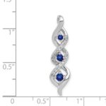 14k White Gold Diamond and .26 Sapphire Twisted 3-stone Chain Slide - Image 4