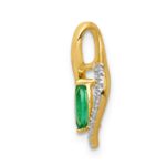 14k Diamond and Marquise Emerald Chain Slide - Image 2